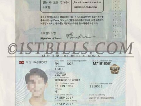 韩国护照 South Korea Passport PS/Photoshop/PSD模板