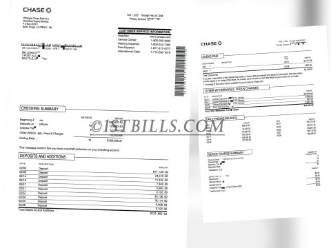 美国大通银行账单 Chase Bank Statement（美国地址证明）