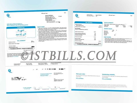 美国地址证明 佛罗里达州 FPL电费账单 Proof of U.S. Address Florida FPL Electricity Bill