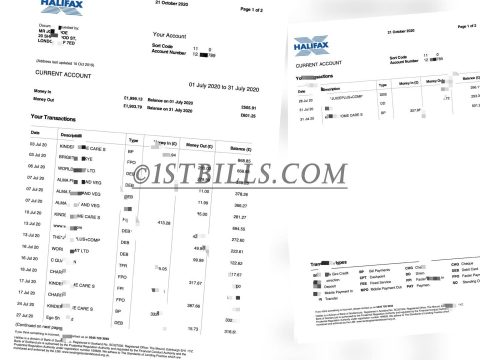 英国哈里法克斯银行 Halifax Bank Statement（英国地址证明）