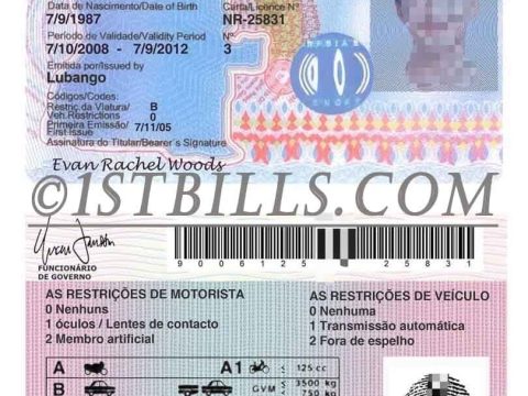 非洲| 安哥拉驾照/驾驶证 Angola PSD/Photoshop/PS模板