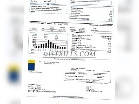 美国地址证明 水费账单 拉斯维加斯 Water bill（美国地址证明）