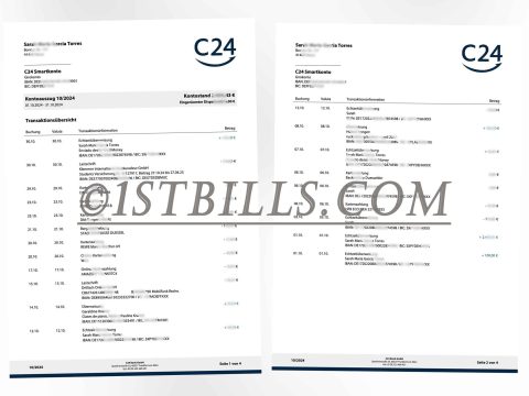 德国C24银行账单 欧盟地址证明 German C24 bank statement EU address proof
