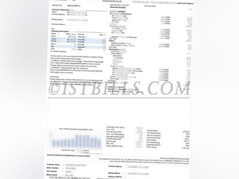 菲律宾水电费 地址证明 Visayan Electric 电费账单 地址证明 Philippine water and electricity bills, proof of address (Visayan Electric bill), proof of address