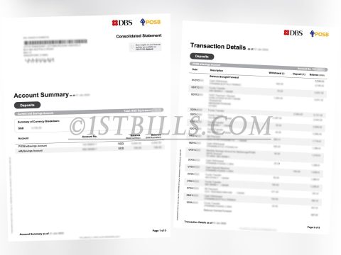 东南亚｜新加坡地址证明 DBS POSB星展银行账单 Singapore address proof DBS bank statement