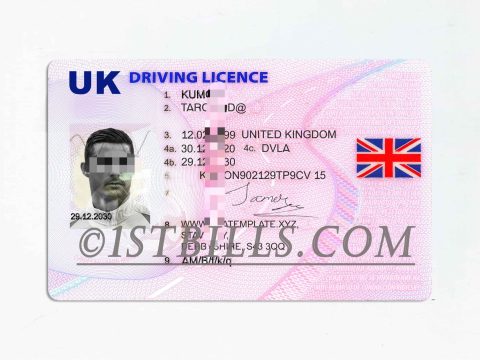 新版英国驾照V4 U.K Drving License V4 英国驾照 PSD可编辑模版（英国KYC证件）