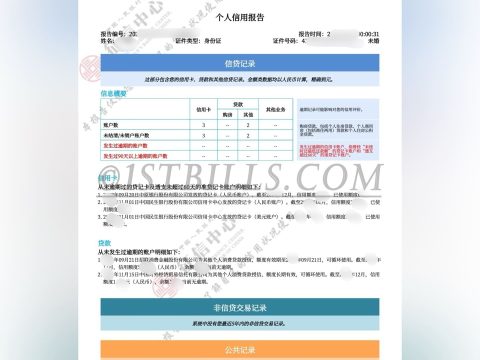 征信报告 中国大陆个人信用报告 Credit Report: Personal Credit Report in Mainland China