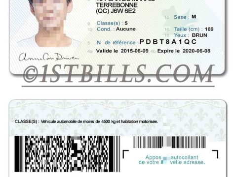 加拿大魁北克驾照/驾驶证 Canada Quebec DL PS/PSD模板 (2022)