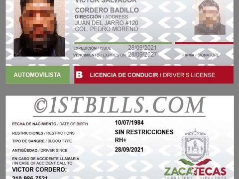 北美|墨西哥驾照/驾驶证 Mexico Driver License PS/PSD模板（打印版）