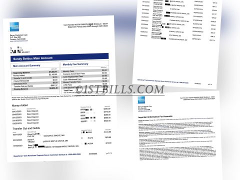 美国运通AMEX信用卡账单 地址证明 AMEX Credit Card Bill