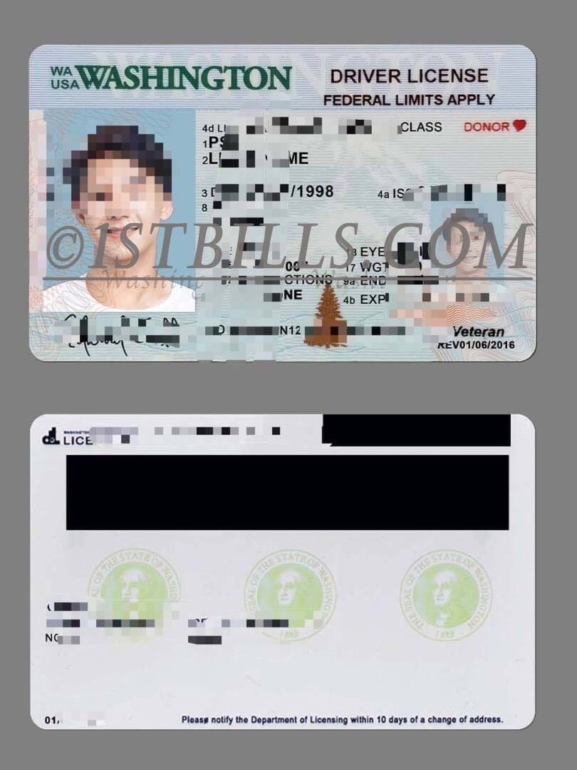 USA美国华盛顿州Washington DL新版驾驶证/驾照高质量PSD模板